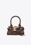 Chloé Paddington Brown Shoulder Bag With Oversized Padlock And C-shaped Buckles In Grainy Leather Woman In Brown