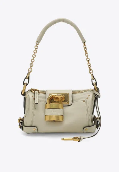 Chloé Small Paddington Leather Shoulder Bag In White