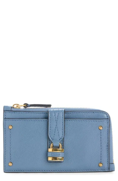 Chloé Small Paddington Leather Zip Wallet In Blue