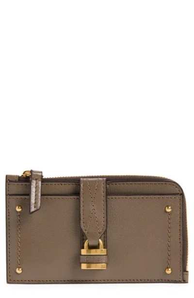 Chloé Small Paddington Leather Zip Wallet In Brown