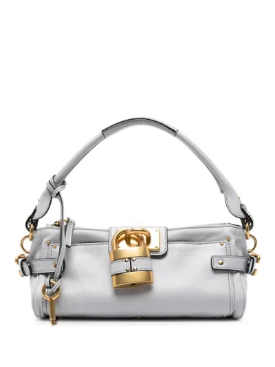 Chloé Small Paddington Padlock-detail Shoulder Bag In Gray