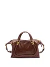 Chloé Small Paraty 24 Bag In Shiny Brown Leather In Brown