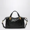 CHLOÉ SMALL PARATY 24 BAG IN SHINY BLACK LEATHER