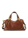 Chloé Small Paraty 24 Bag In Shiny Brown Leather In Brown