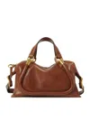 Chloé Paraty 24 Zip Shoulder Bag In Calfskin Leather In Brown