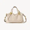 Chloé Petit Sac Paraty 24 En Cuir Brillant Femme Beige Taille Onesize 100% Cuir De Veau In Beige