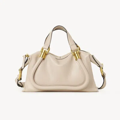 Chloé Petit Sac Paraty 24 En Cuir Brillant Femme Beige Taille Onesize 100% Cuir De Veau