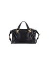 Chloé Paraty Leather Shoulder Bag With Structured Shape In Black