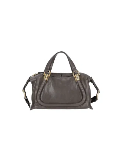 Chloé Small "paraty 24" Hand Bag In Gray