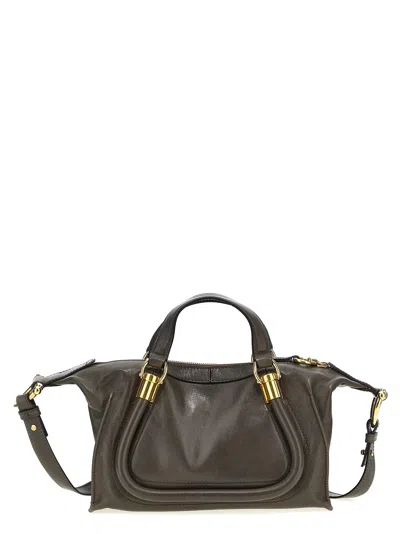 Chloé Small Paraty 24 Hand Bags Gray In Brown