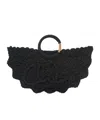 Chloé Womens Bracelet Paravent Small Crochet Shoulder Bag Black In Black