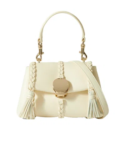 Chloé Small Penelope Leather Shoulder Bag In Nude