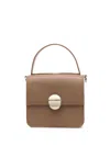 Chloé Penelope Structured Leather Top Handle Bag In Braun