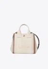 Chloé Small Raised Logo Canvas Tote Bag In Beige