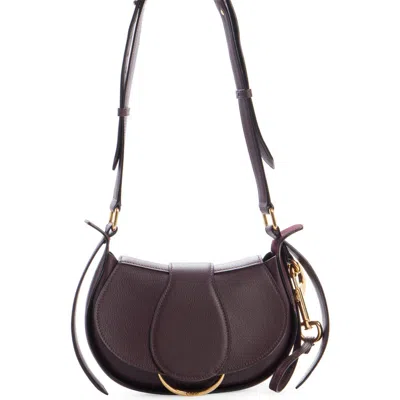 Chloé Ride Flap Shoulder Bag In Smooth Calfskin In Auburn Red