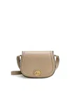 Chloé Saddle Horse Medal Bag In Hammered Pink Leather In Sand