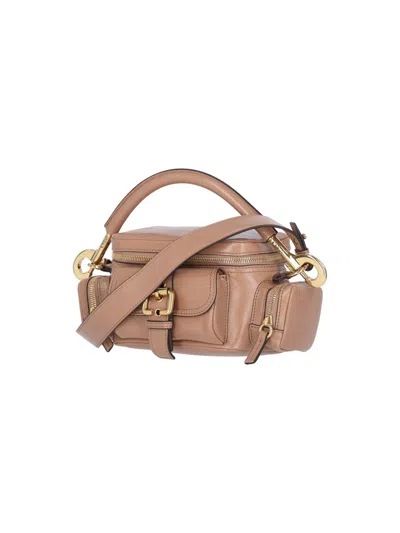 Chloé Small Shiny Leather Camera Bag In Pink