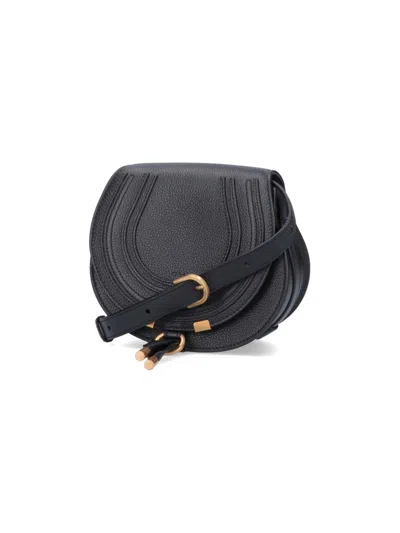 Chloé Black Small Marcie Shoulder Bag In Black  