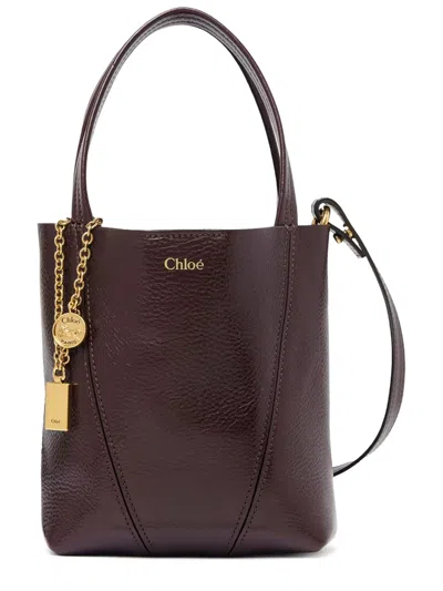 Chloé Small "spin" Bag In Burgundy