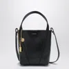 Chloé Spin Small Embellished Paneled Textured-leather Tote In Black