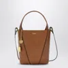 Chloé Small Spin Brown Leather Tote Bag Women In Brown