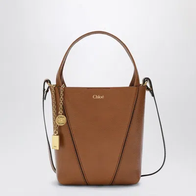 Chloé Small Spin Brown Leather Tote Bag Women