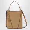 Chloé Small Spin Coffee Milk Leather Tote Bag In Orange