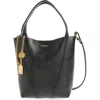 Chloé Small Spin Leather Crossbody Tote In Black