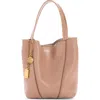 Chloé Small Spin Leather Crossbody Tote In Pink