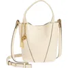 Chloé Small Spin Leather Crossbody Tote In Sweet Beige