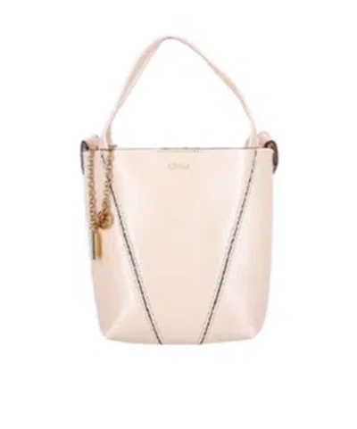 Chloé Small Spin Shoulder Bag In Nude