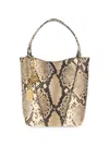 Chloé Chloe Spin Small Embossed Python Effect Tote Bag In Brown