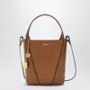 Chloé Small Spin Brown Leather Tote Bag Women In Brown