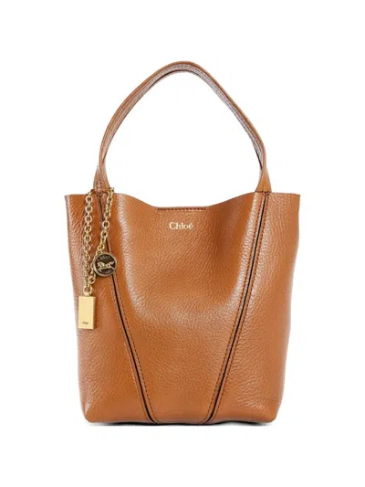 Chloé Small Spin Tote Bag In Orange