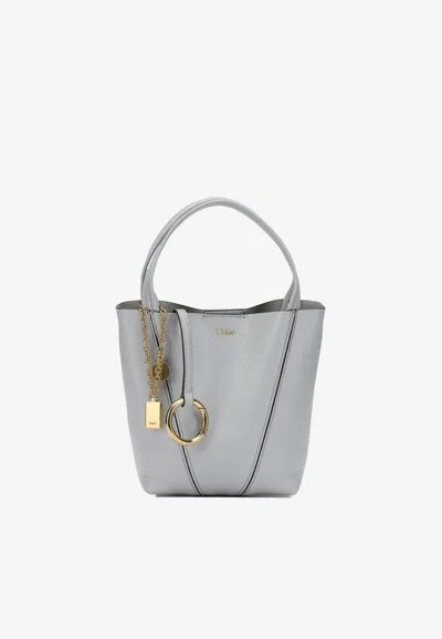 Chloé Small Spin Tote Bag In Gray