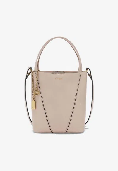 Chloé Small Spin Tote Bag In Neutral