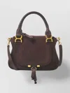 Chloé Small Suede Shoulder Bag With Leather Handle In Brown