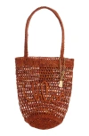 Chloé Summer Banana Embellished Embroidered Raffia Tote
