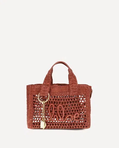 Chloé Small Summer Banana East-west Tote Bag In Brown