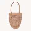Chloé Small Summer Banana Tote Bag In Raffia Beige Size Onesize 100% Raffia