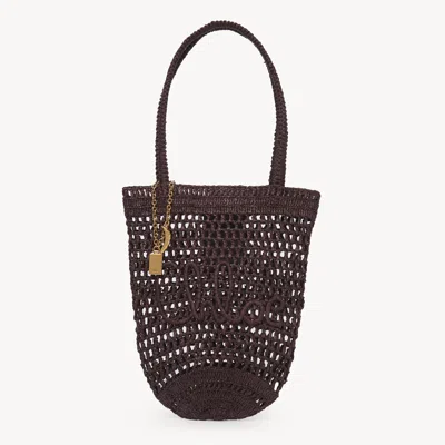 Chloé Small Summer Banana Tote Bag In Raffia Brown Size Onesize 100% Raffia