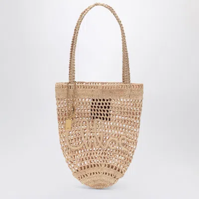 Chloé Chloe Women Raffia Small Summer Banana Shopping Bag In Brown
