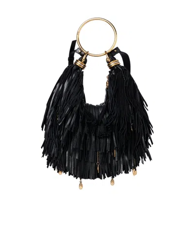 Chloé Small Tassel Bracelet Hobo Bag In Black