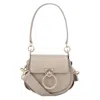 Chloé Small Tess Bag In Shiny Leather And Suede Grey In Grey