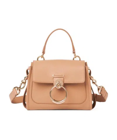 Chloé Small Tess Day Leather Bag In Nude