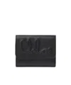 Chloé Small Three-fold Wallet In Black