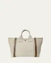 Chloé Small Tote Bag In Jacquard Canvas In 23n Vegetal Beige