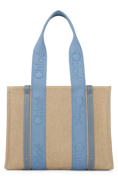 Chloé Small Tote Bag Woody In Linen