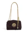 Chloé Chloe Heritage Quilted Velvet Shoulder Bag In Brown
