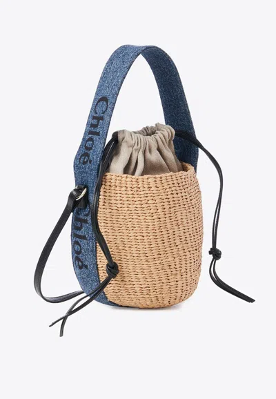 Chloé Small Woody Basket Bag In Beige